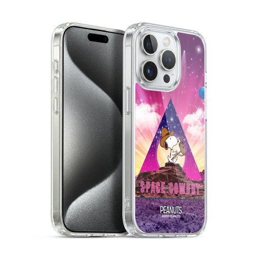 Peanuts Snoopy Space Cowboy Nebula Triangle Soft Gel Case for Apple iPhone 15 Pro & MagSafe