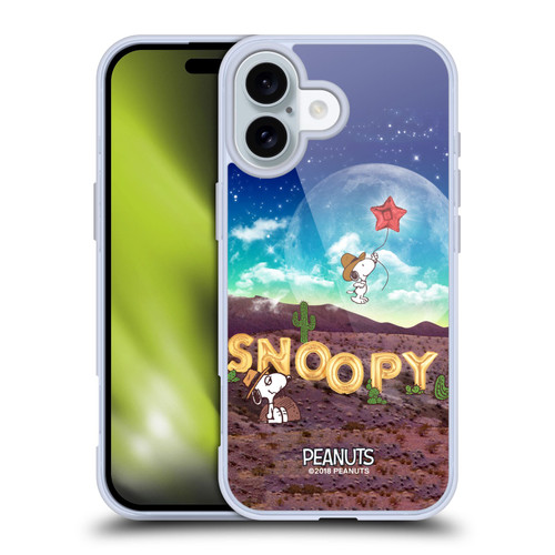 Peanuts Snoopy Space Cowboy Nebula Fly Balloon Soft Gel Case for Apple iPhone 16 & MagSafe