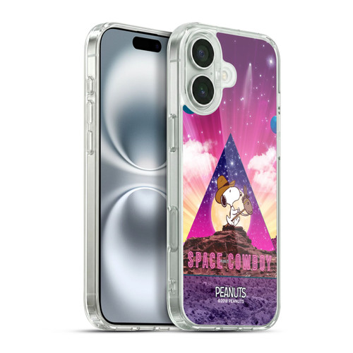 Peanuts Snoopy Space Cowboy Nebula Triangle Soft Gel Case for Apple iPhone 16 Plus & MagSafe