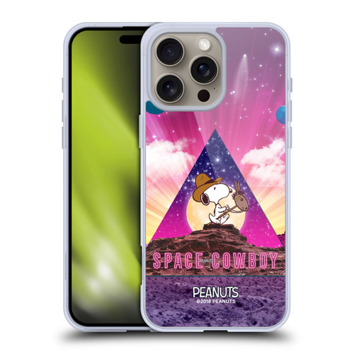 Peanuts Snoopy Space Cowboy Nebula Triangle Soft Gel Case for Apple iPhone 16 Pro Max & MagSafe