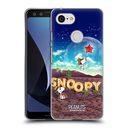 Peanuts Snoopy Space Cowboy Nebula Fly Balloon Soft Gel Case for Google Pixel 3