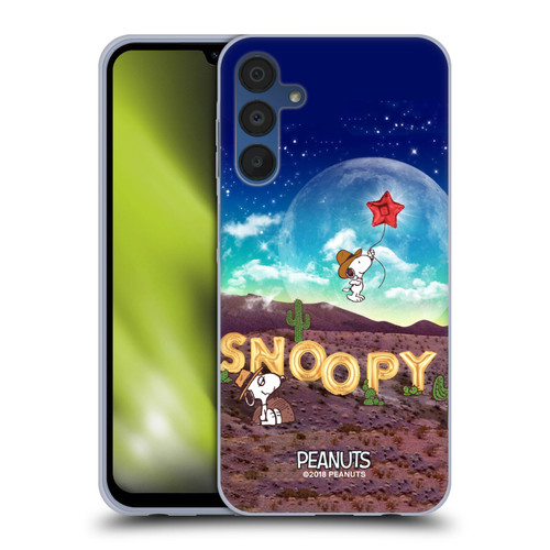Peanuts Snoopy Space Cowboy Nebula Fly Balloon Soft Gel Case for Samsung Galaxy A15 & MagSafe