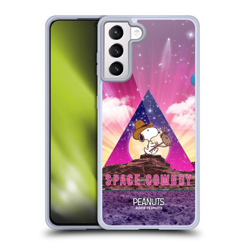 Peanuts Snoopy Space Cowboy Nebula Triangle Soft Gel Case for Samsung Galaxy S21+ 5G & MagSafe
