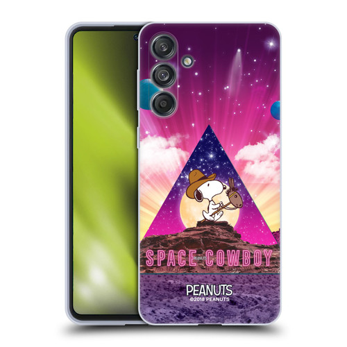 Peanuts Snoopy Space Cowboy Nebula Triangle Soft Gel Case for Samsung Galaxy M55 5G
