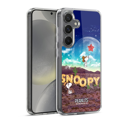 Peanuts Snoopy Space Cowboy Nebula Fly Balloon Soft Gel Case for Samsung Galaxy S24 5G & MagSafe