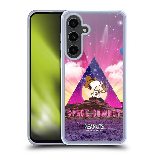 Peanuts Snoopy Space Cowboy Nebula Triangle Soft Gel Case for Samsung Galaxy S24+ 5G & MagSafe