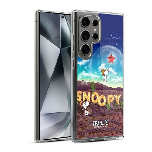 Peanuts Snoopy Space Cowboy Nebula Fly Balloon Soft Gel Case for Samsung Galaxy S24 Ultra 5G & MagSafe
