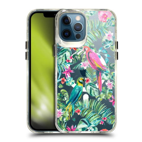 Ninola 2025-26 Collection Floral Tropical Parrots SHOCKPROOF BUMPER CASE COMPATIBLE WITH Apple iPhone 12 Pro Max & MAGSAFE