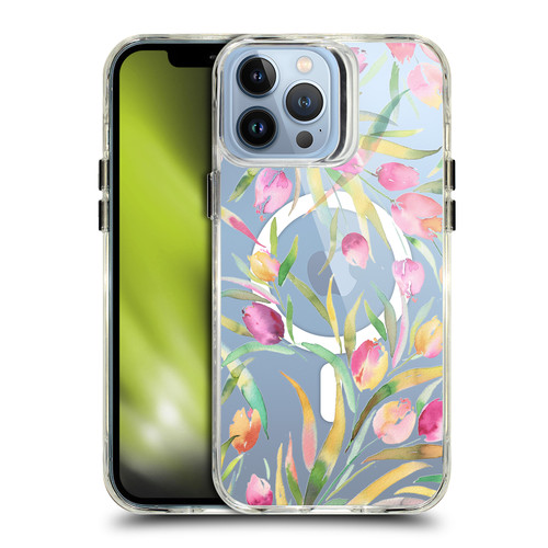 Ninola 2025-26 Collection Fresh Spring Floral Tulips SHOCKPROOF BUMPER CASE COMPATIBLE WITH Apple iPhone 13 Pro Max & MAGSAFE