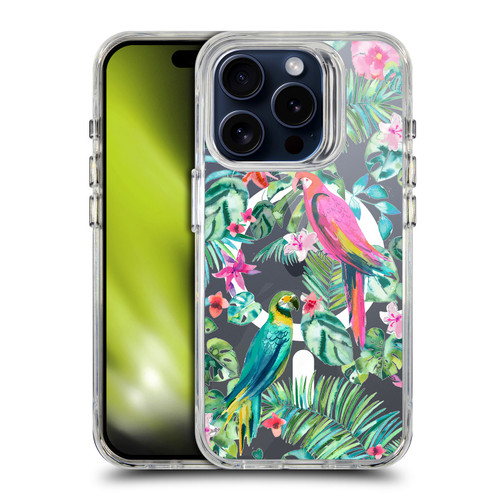 Ninola 2025-26 Collection Floral Tropical Parrots SHOCKPROOF BUMPER CASE COMPATIBLE WITH Apple iPhone 15 Pro & MAGSAFE