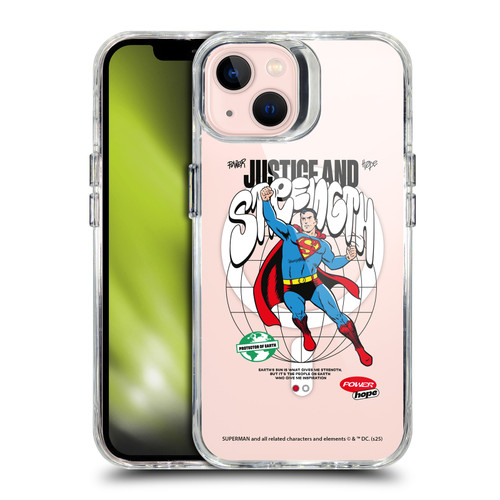Superman DC Comics Logos and Comics Character Art SHOCKPROOF BUMPER CASE COMPATIBLE WITH Apple iPhone 13 & MAGSAFE