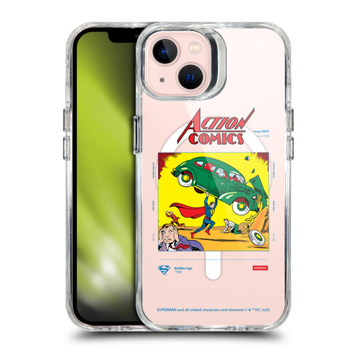 Superman DC Comics Logos and Comics Vintage SHOCKPROOF BUMPER CASE COMPATIBLE WITH Apple iPhone 13 & MAGSAFE
