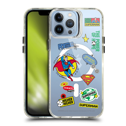 Superman DC Comics Logos and Comics Icons SHOCKPROOF BUMPER CASE COMPATIBLE WITH Apple iPhone 13 Pro Max & MAGSAFE