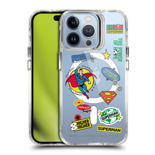 Superman DC Comics Logos and Comics Icons SHOCKPROOF BUMPER CASE COMPATIBLE WITH Apple iPhone 13 Pro & MAGSAFE