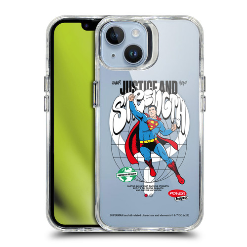 Superman DC Comics Logos and Comics Character Art SHOCKPROOF BUMPER CASE COMPATIBLE WITH Apple iPhone 14 & MAGSAFE