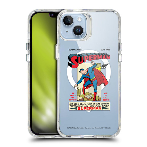 Superman DC Comics Logos and Comics Famous SHOCKPROOF BUMPER CASE COMPATIBLE WITH Apple iPhone 14 Plus & MAGSAFE
