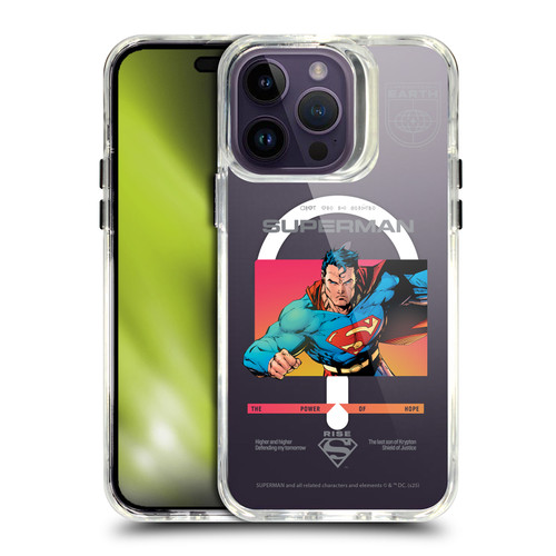 Superman DC Comics Logos and Comics Gradient SHOCKPROOF BUMPER CASE COMPATIBLE WITH Apple iPhone 14 Pro Max & MAGSAFE
