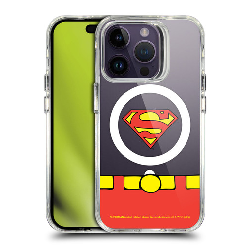 Superman DC Comics Logos and Comics Costume SHOCKPROOF BUMPER CASE COMPATIBLE WITH Apple iPhone 14 Pro & MAGSAFE