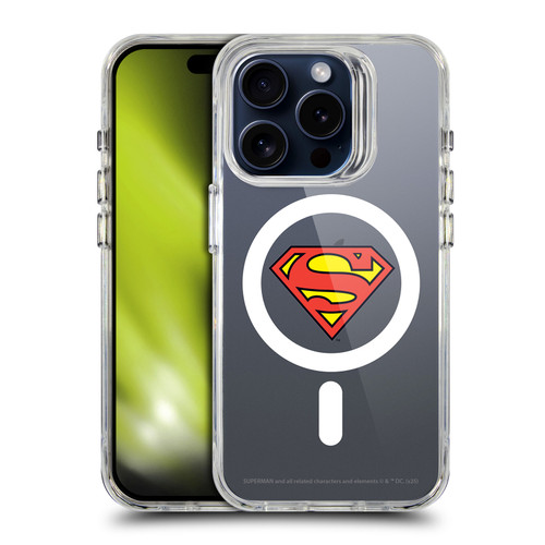 Superman DC Comics Logos and Comics Classic SHOCKPROOF BUMPER CASE COMPATIBLE WITH Apple iPhone 15 Pro & MAGSAFE