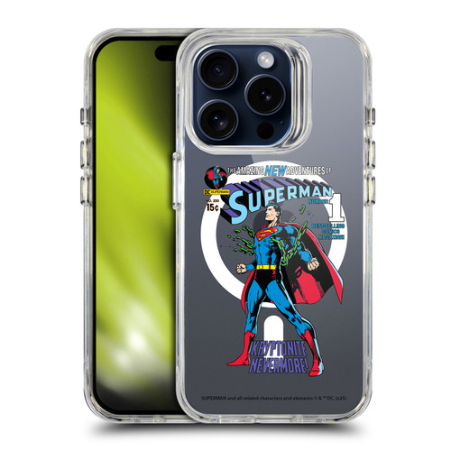 Superman DC Comics Logos and Comics Unchained SHOCKPROOF BUMPER CASE COMPATIBLE WITH Apple iPhone 15 Pro & MAGSAFE