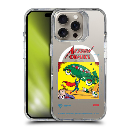 Superman DC Comics Logos and Comics Vintage SHOCKPROOF BUMPER CASE COMPATIBLE WITH Apple iPhone 16 Pro & MAGSAFE