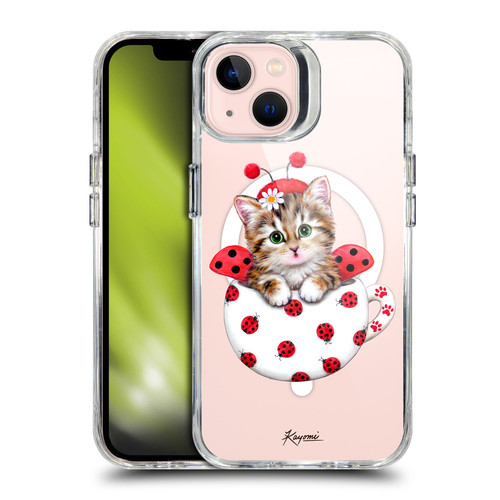 Kayomi Harai Animals Cup Kitty Ladybug SHOCKPROOF BUMPER CASE COMPATIBLE WITH Apple iPhone 13 & MAGSAFE