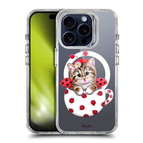 Kayomi Harai Animals Cup Kitty Ladybug SHOCKPROOF BUMPER CASE COMPATIBLE WITH Apple iPhone 15 Pro & MAGSAFE