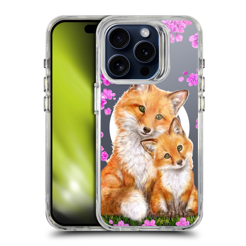 Kayomi Harai Animals Flowery Night Fox SHOCKPROOF BUMPER CASE COMPATIBLE WITH Apple iPhone 15 Pro & MAGSAFE