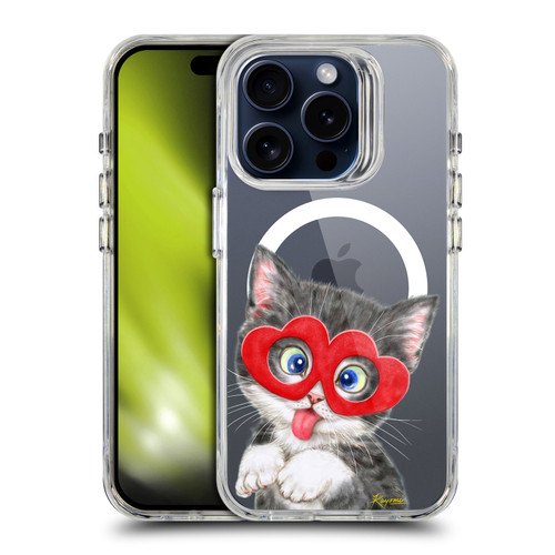 Kayomi Harai Animals Silly Kitten SHOCKPROOF BUMPER CASE COMPATIBLE WITH Apple iPhone 15 Pro & MAGSAFE