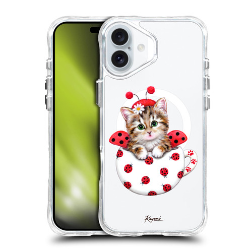 Kayomi Harai Animals Cup Kitty Ladybug SHOCKPROOF BUMPER CASE COMPATIBLE WITH Apple iPhone 16 Plus & MAGSAFE