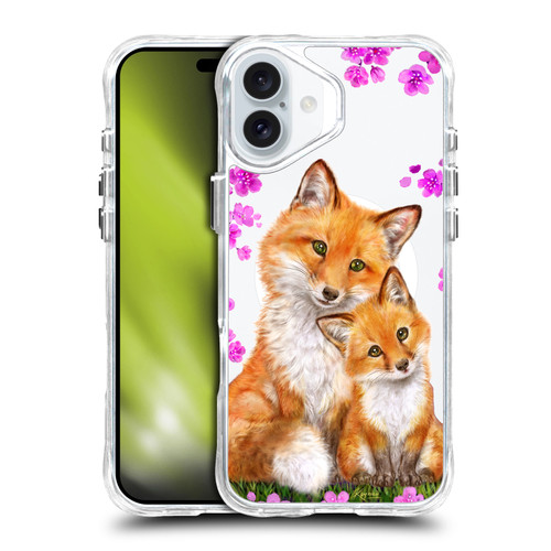 Kayomi Harai Animals Flowery Night Fox SHOCKPROOF BUMPER CASE COMPATIBLE WITH Apple iPhone 16 Plus & MAGSAFE