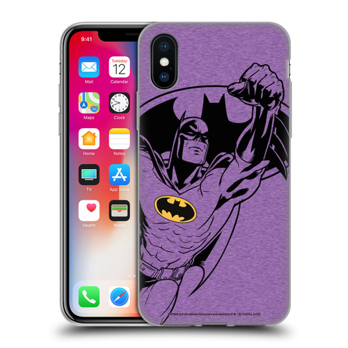Batman DC Comics Logos Purple Soft Gel Case for Apple iPhone X / iPhone XS & MagSafe