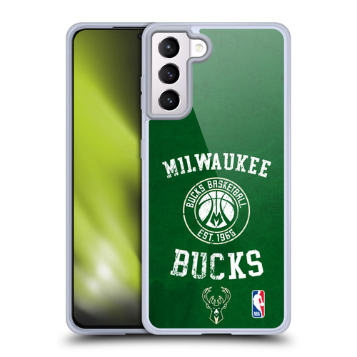 NBA Milwaukee Bucks Distressed Soft Gel Case for Samsung Galaxy S21+ 5G & MagSafe