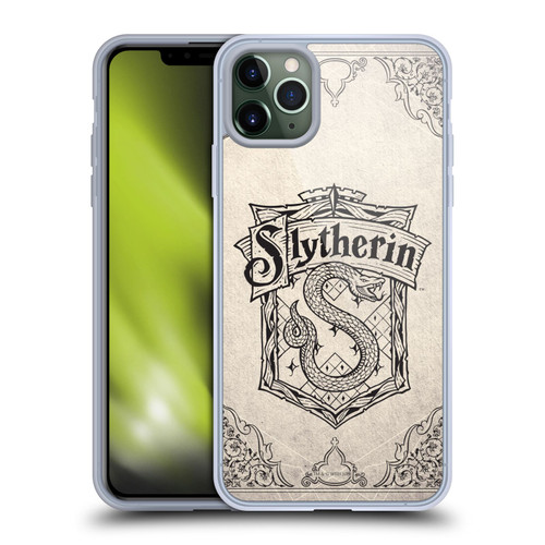 Harry Potter Sorcerer's Stone I Slytherin Parchment Soft Gel Case for Apple iPhone 11 Pro Max & MagSafe
