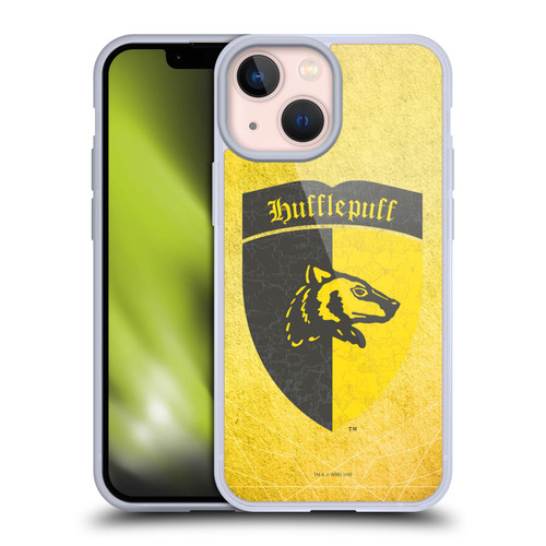 Harry Potter Sorcerer's Stone I Hufflepuff Crest Soft Gel Case for Apple iPhone 13 Mini & MagSafe