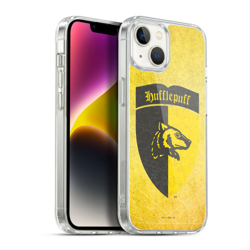 Harry Potter Sorcerer's Stone I Hufflepuff Crest Soft Gel Case for Apple iPhone 14 Plus & MagSafe