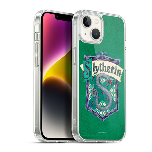 Harry Potter Sorcerer's Stone I Slytherin Crest Soft Gel Case for Apple iPhone 14 Plus & MagSafe