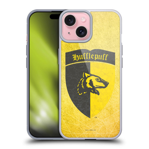 Harry Potter Sorcerer's Stone I Hufflepuff Crest Soft Gel Case for Apple iPhone 15 & MagSafe