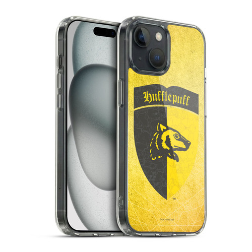 Harry Potter Sorcerer's Stone I Hufflepuff Crest Soft Gel Case for Apple iPhone 15 & MagSafe