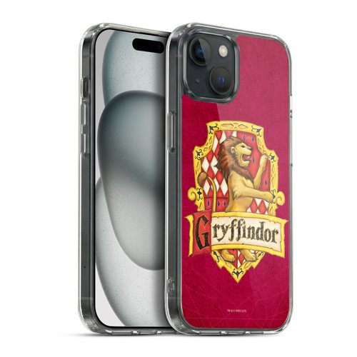 Harry Potter Sorcerer's Stone I Gryffindor Crest Soft Gel Case for Apple iPhone 15 Plus & MagSafe