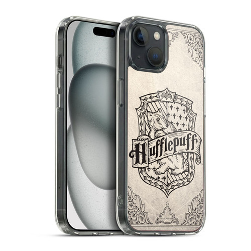 Harry Potter Sorcerer's Stone I Hufflepuff Parchment Soft Gel Case for Apple iPhone 15 Plus & MagSafe
