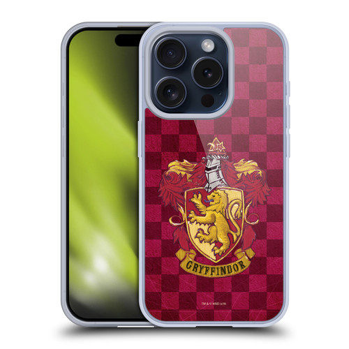 Harry Potter Sorcerer's Stone I Gryffindor Crest 2 Soft Gel Case for Apple iPhone 15 Pro & MagSafe
