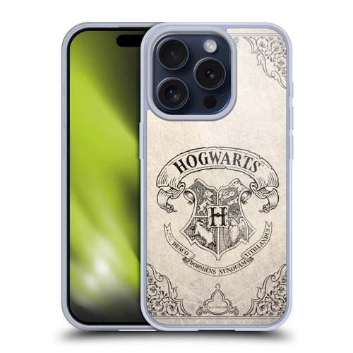 Harry Potter Sorcerer's Stone I Hogwarts Parchment Soft Gel Case for Apple iPhone 15 Pro & MagSafe