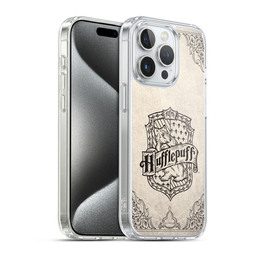 Harry Potter Sorcerer's Stone I Hufflepuff Parchment Soft Gel Case for Apple iPhone 15 Pro & MagSafe