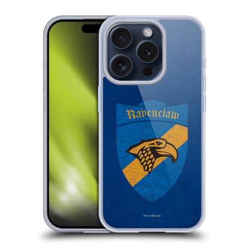 Harry Potter Sorcerer's Stone I Ravenclaw Crest Soft Gel Case for Apple iPhone 15 Pro & MagSafe