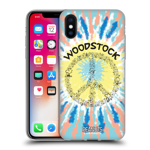 Peanuts Woodstock 50th Tie Dye Peace Sign Soft Gel Case for Apple iPhone X / iPhone XS & MagSafe