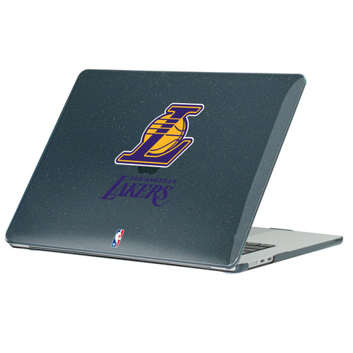 NBA Los Angeles Lakers Full Colour Logo Black Glitter Hard Crystal Armour Laptop Case for Apple MacBook Air 13.6" M2 A2681/M3 A3113/M4 A3240 2022/2024/2025