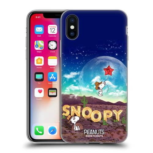 Peanuts Snoopy Space Cowboy Nebula Fly Balloon Soft Gel Case for Apple iPhone X / iPhone XS & MagSafe