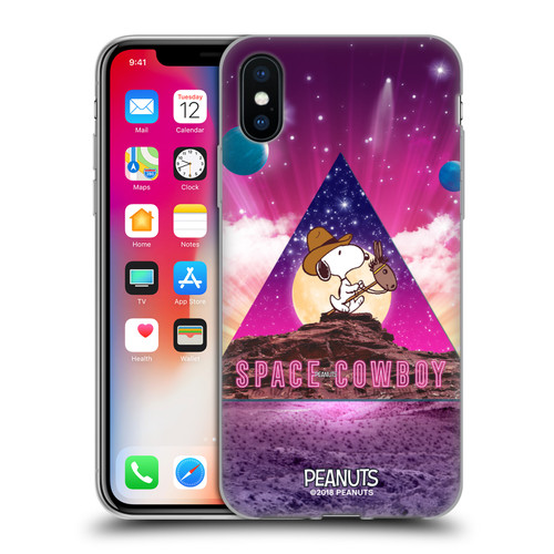 Peanuts Snoopy Space Cowboy Nebula Triangle Soft Gel Case for Apple iPhone X / iPhone XS & MagSafe