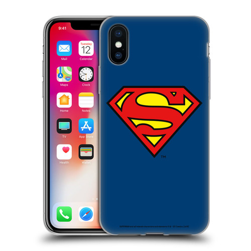 Superman DC Comics Logos Classic Soft Gel Case for Apple iPhone X / iPhone XS & MagSafe